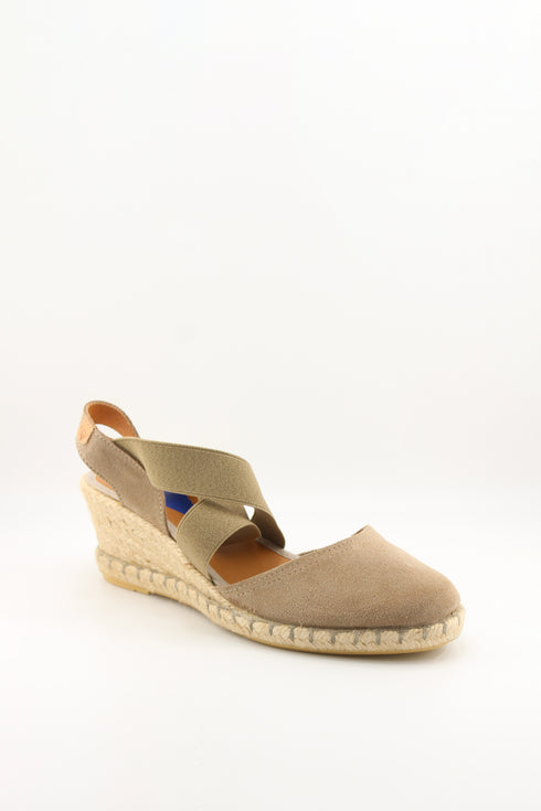 Verbenas Espadrille Wedge Sandals with Elastic Straps